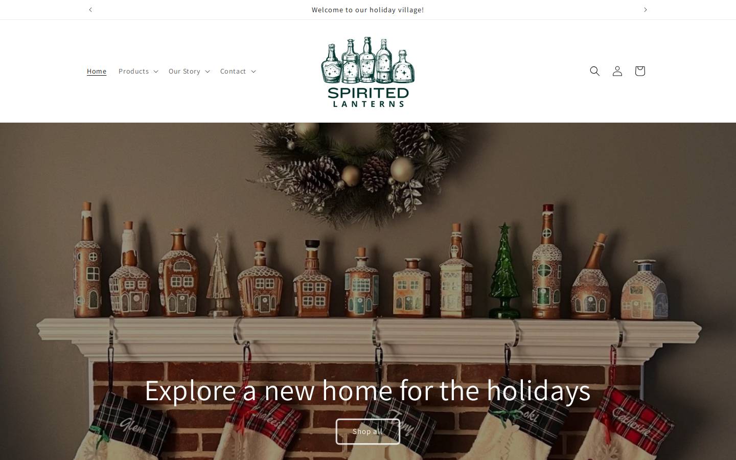 spiritedlanterns.com homepage screenshot