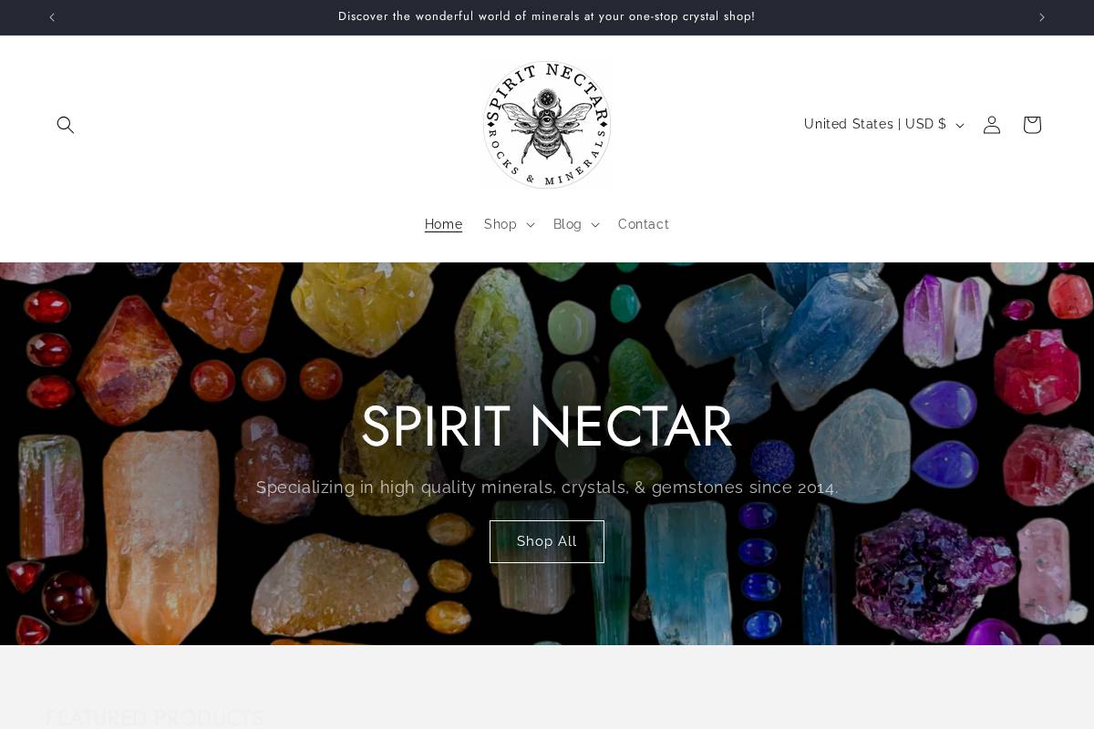 spiritnectar.com homepage screenshot