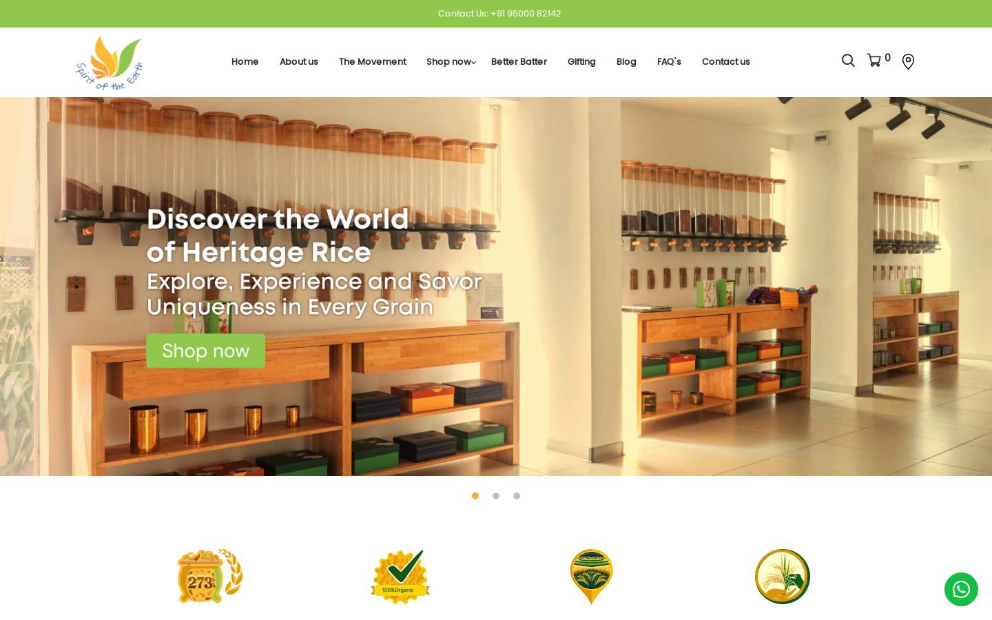spiritoftheearth.in homepage screenshot