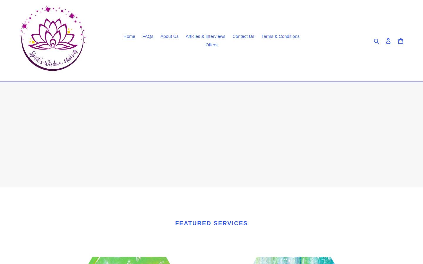 spiritswisdomhealing.com homepage screenshot