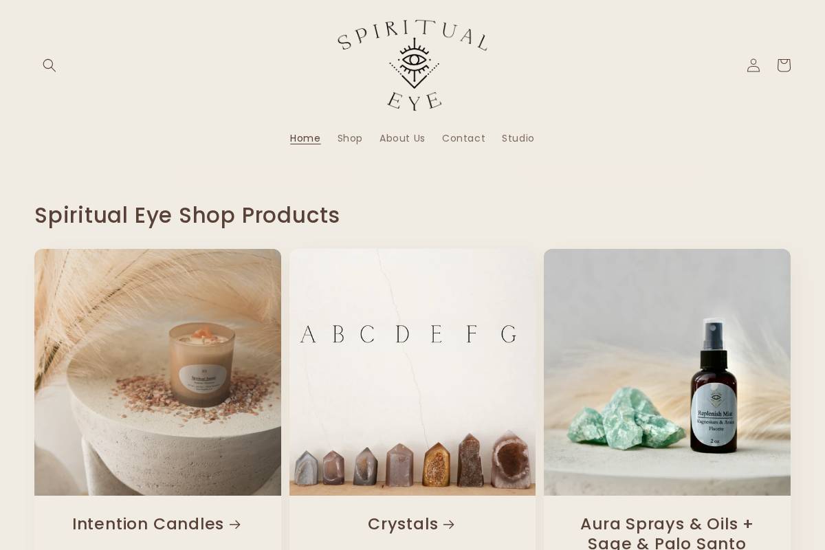 spiritualeyeshop.com homepage screenshot