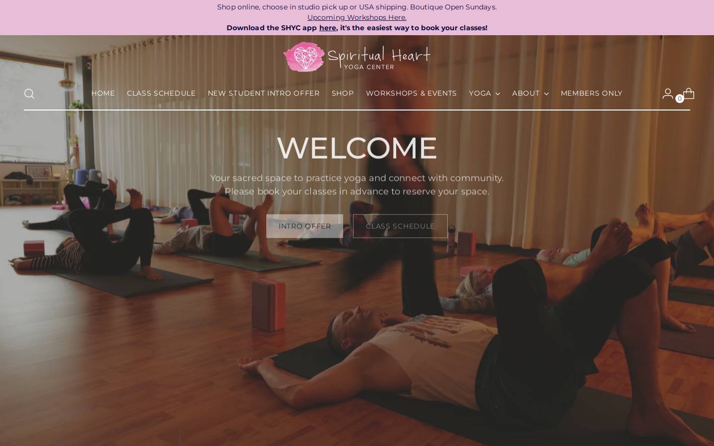 spiritualheartyogacenter.net homepage screenshot