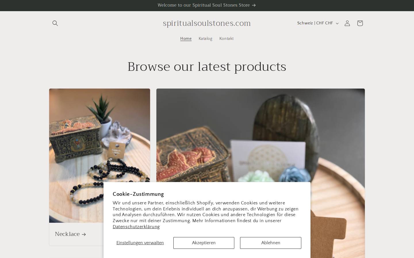 spiritualsoulstones.com homepage screenshot