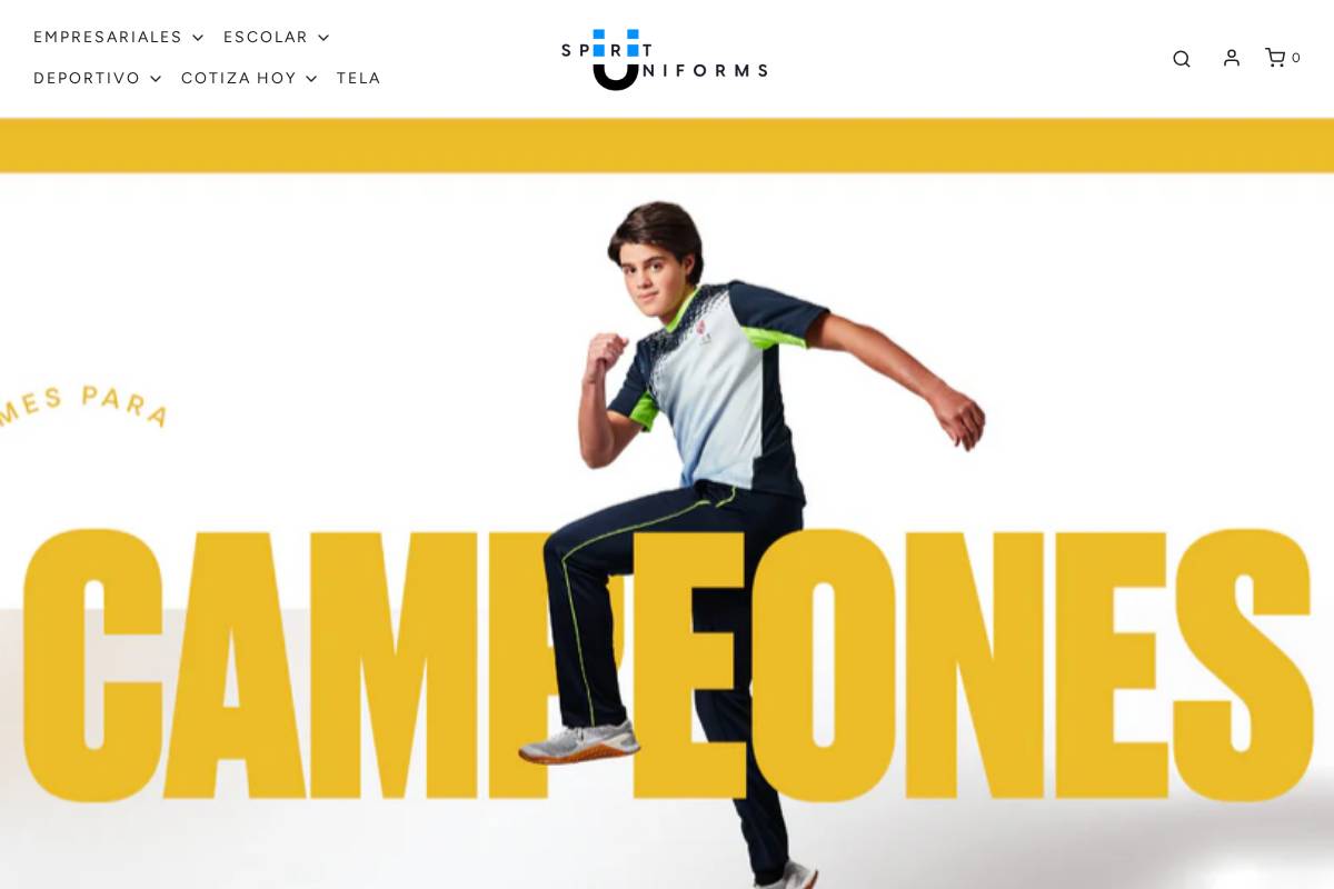 spirituniforms.com homepage screenshot