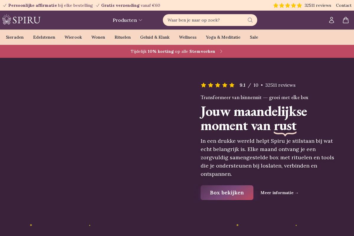 Spiru homepage screenshot