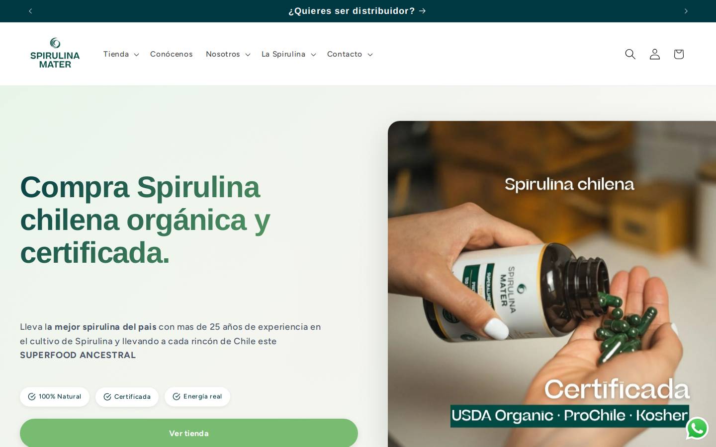 spirulina.cl homepage screenshot