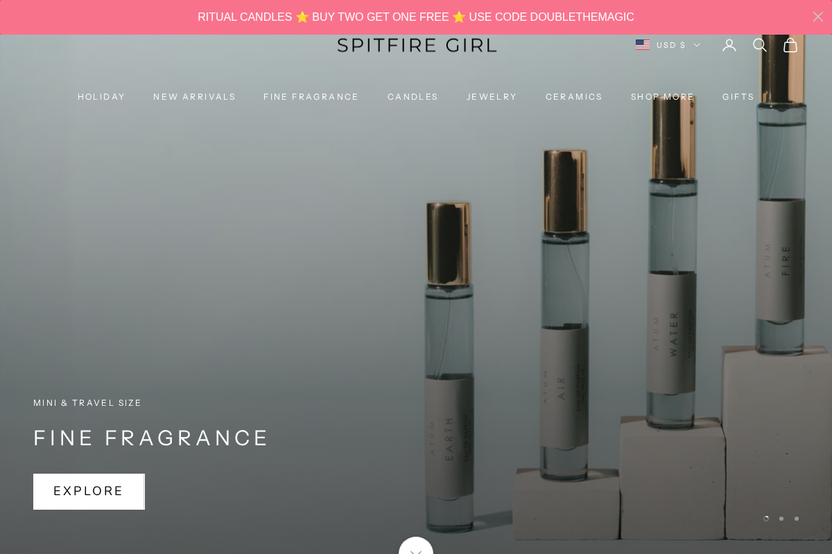 Spitfire Girl homepage screenshot