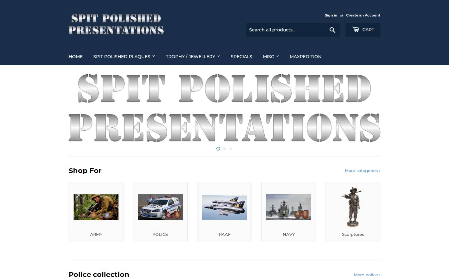 spitpolished.com.au homepage screenshot