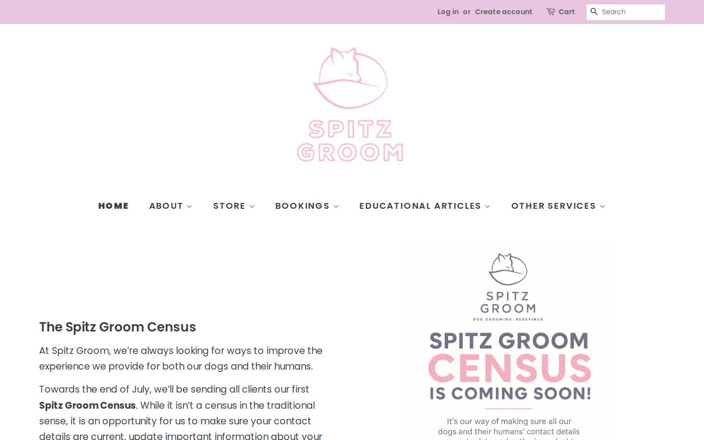 spitzgroom.com.au homepage screenshot