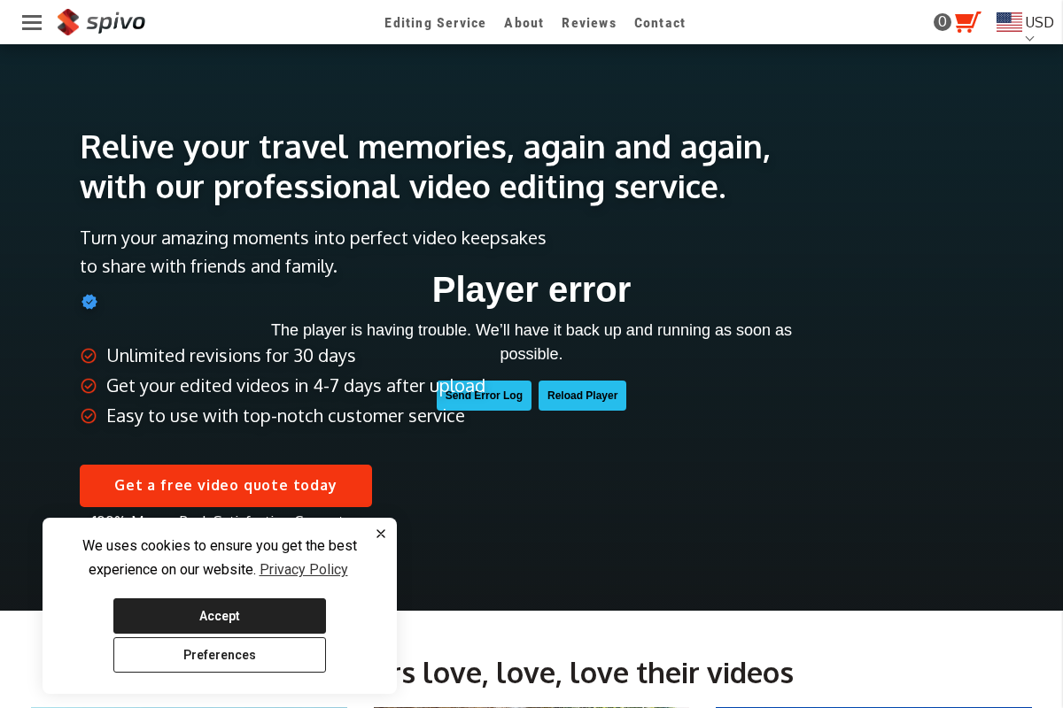 Spivo homepage screenshot