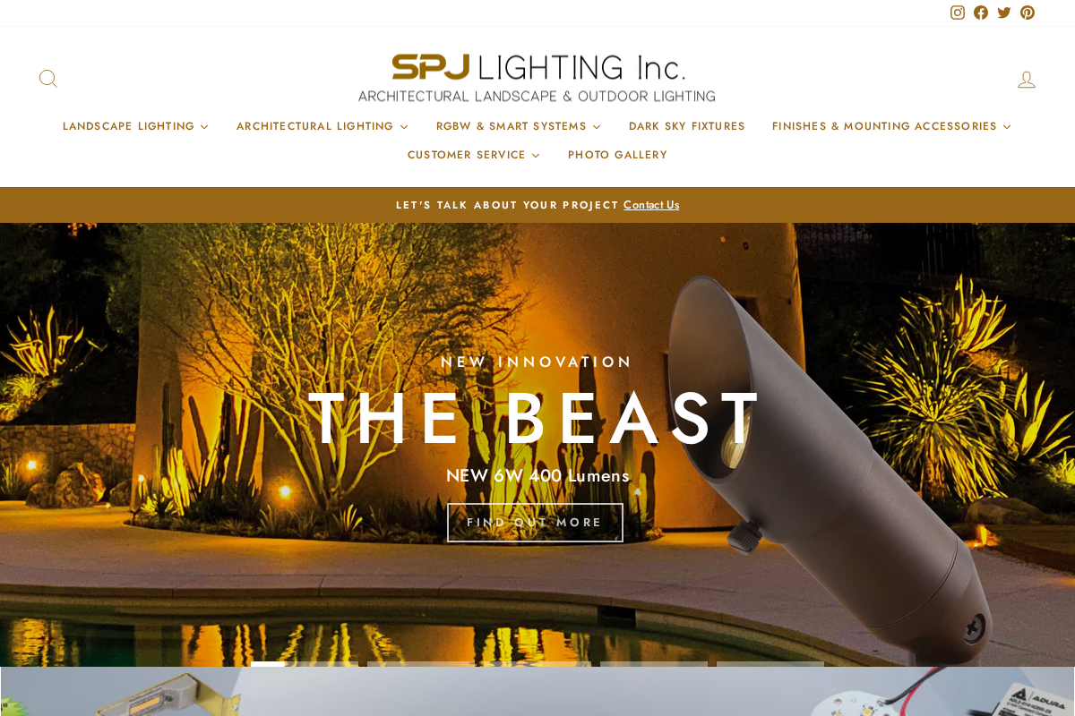 SPJ Lighting Inc. homepage screenshot