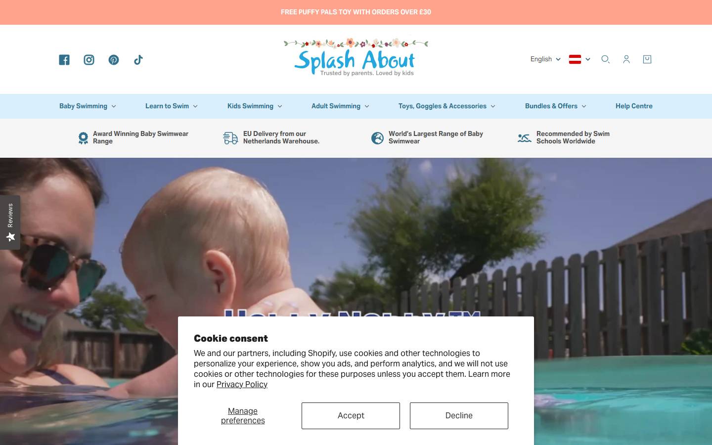 splashabout.com.au homepage screenshot