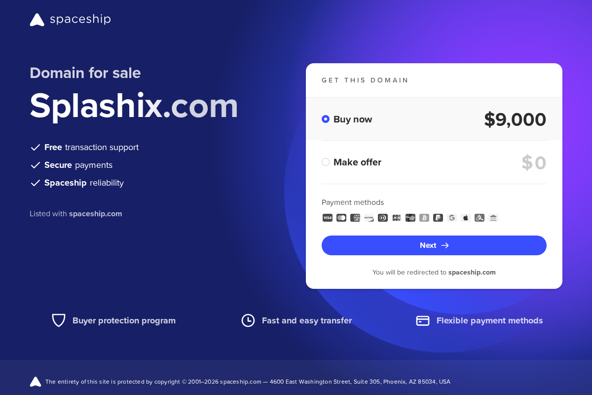 splashix.com homepage screenshot