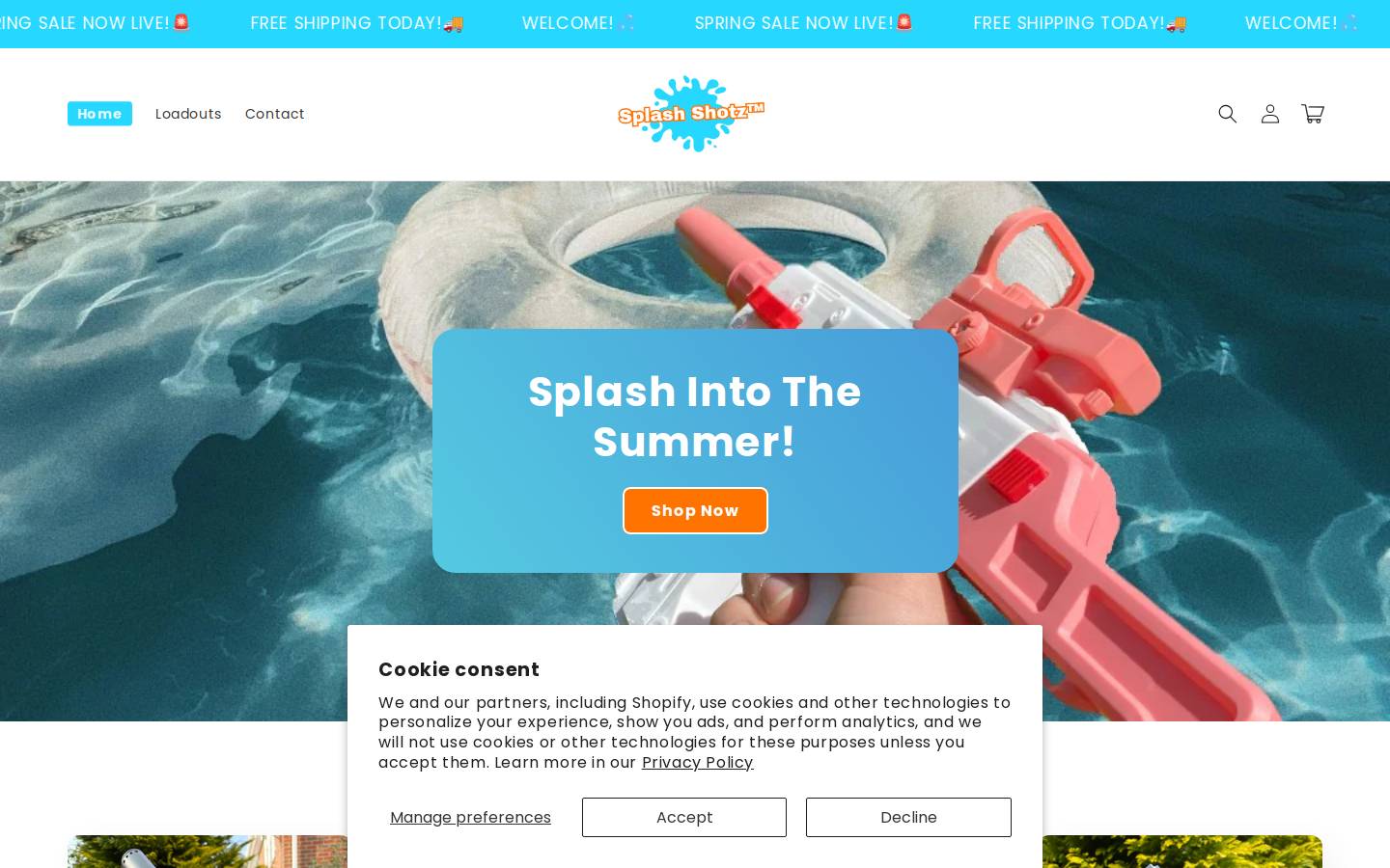 Splashshotz homepage screenshot
