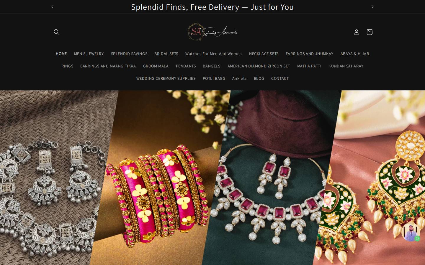 splendidadornments.com homepage screenshot