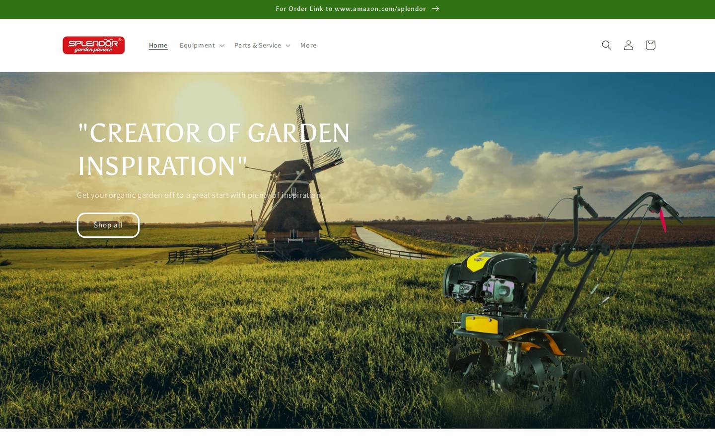 splendorstores.com homepage screenshot