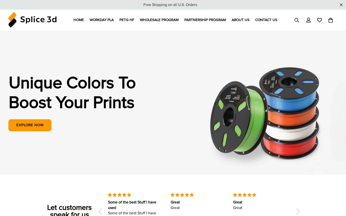 splice3d.com homepage screenshot