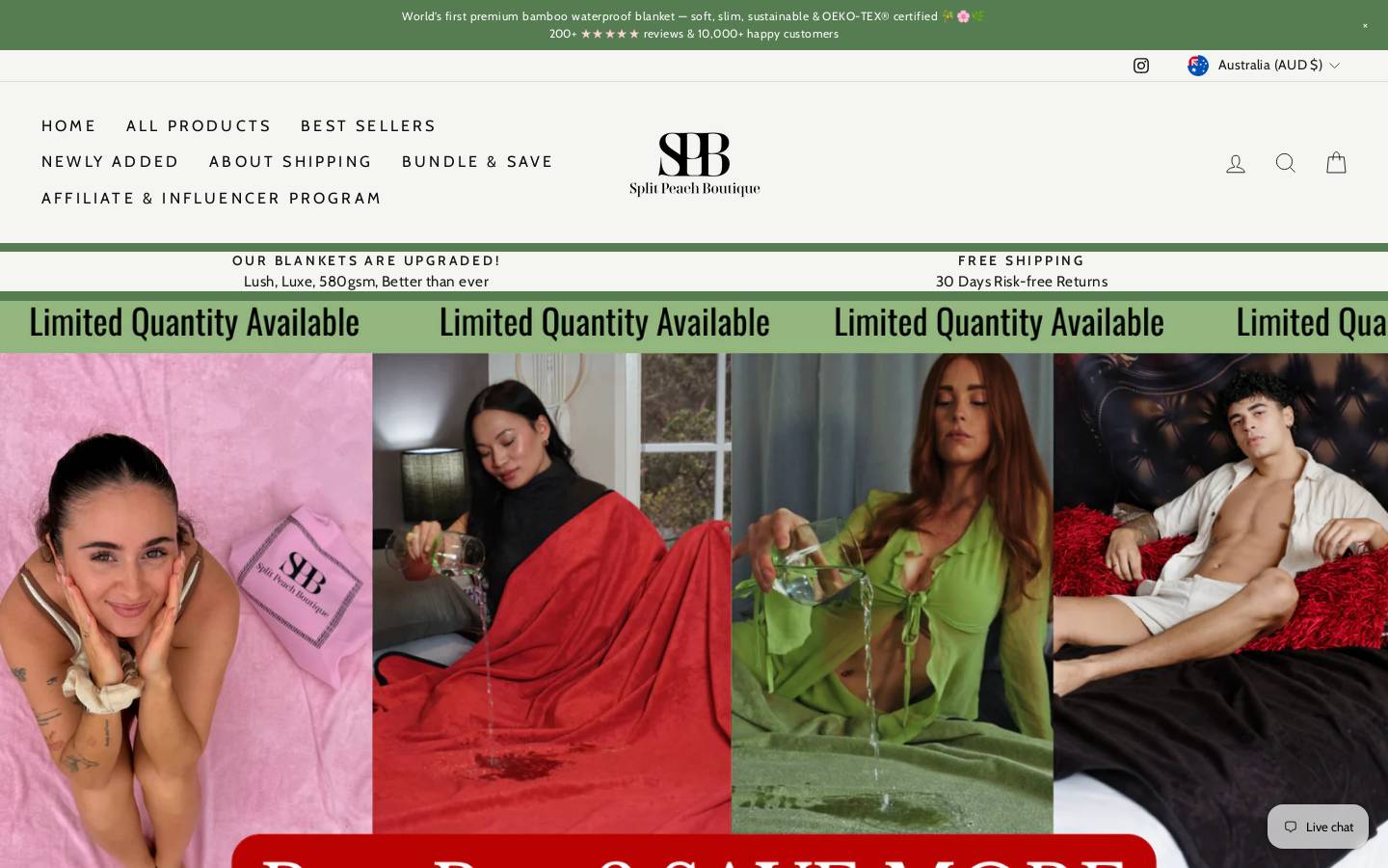 splitpeachboutique.com homepage screenshot