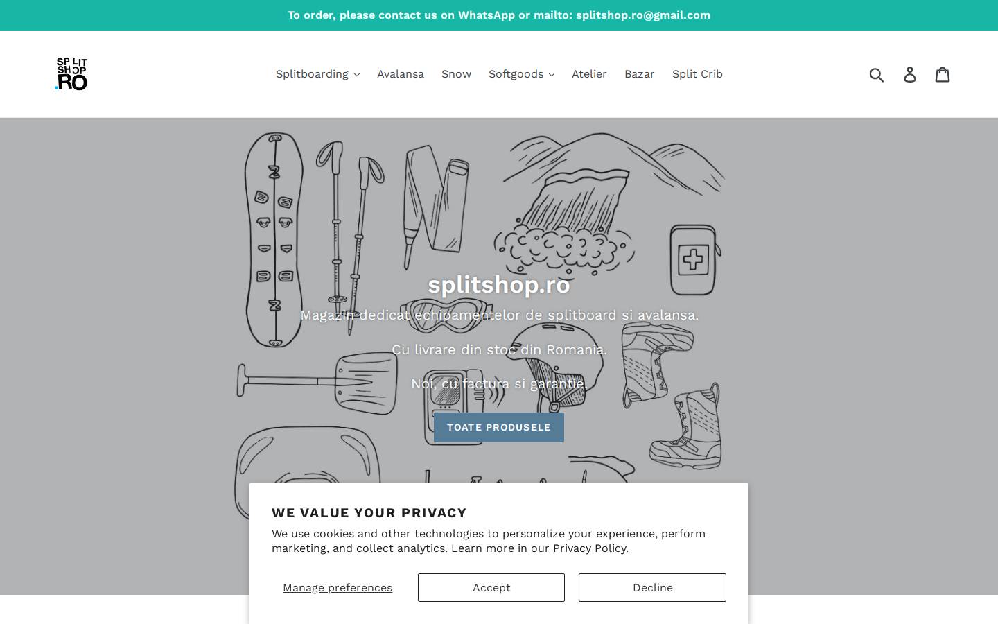 splitshop.ro homepage screenshot