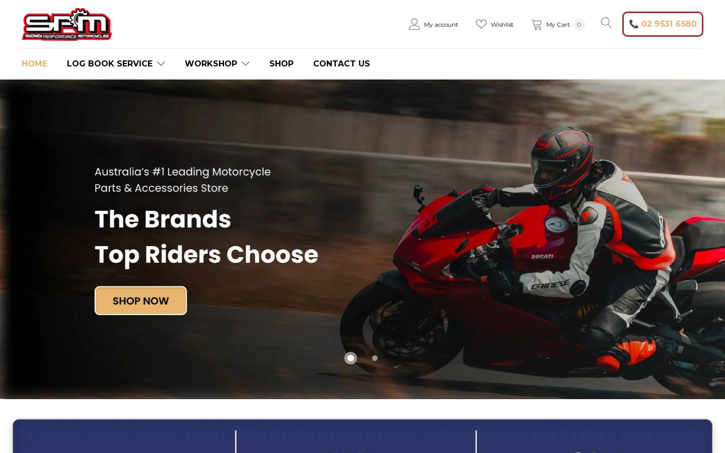 spmotorcycles.com.au homepage screenshot