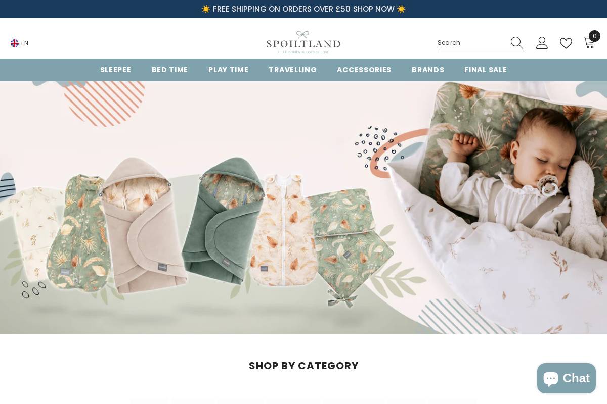 Spoiltland homepage screenshot