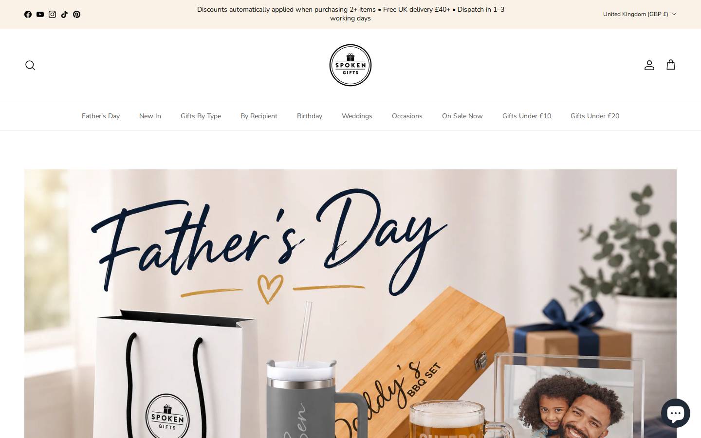 spokengifts.co.uk homepage screenshot