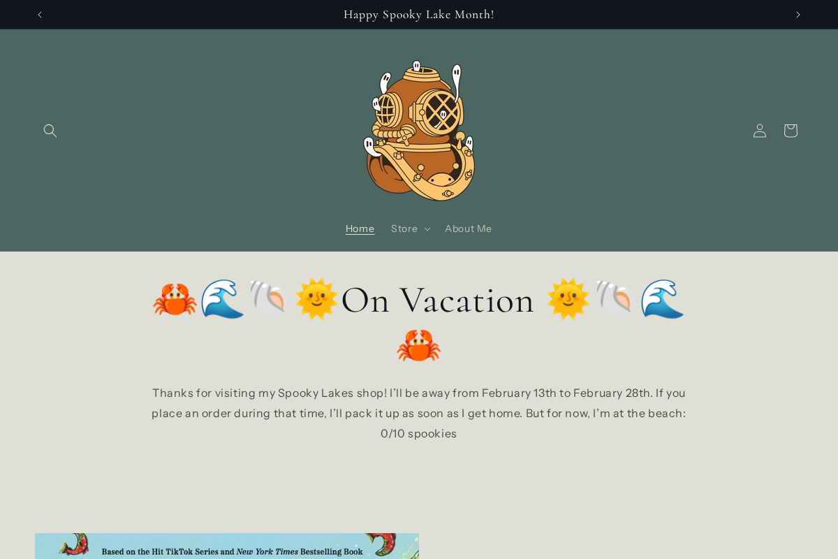 Spooky Lakes Art homepage screenshot