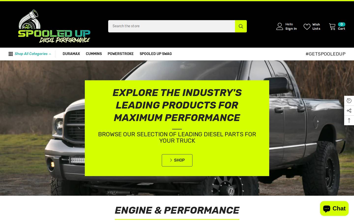 spooledupdieselperformance.com homepage screenshot