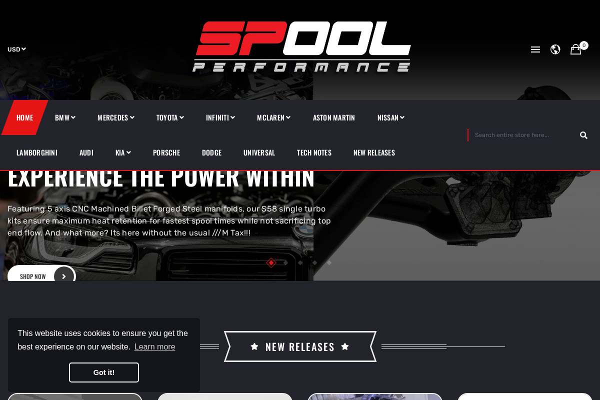 Spool Performance homepage screenshot