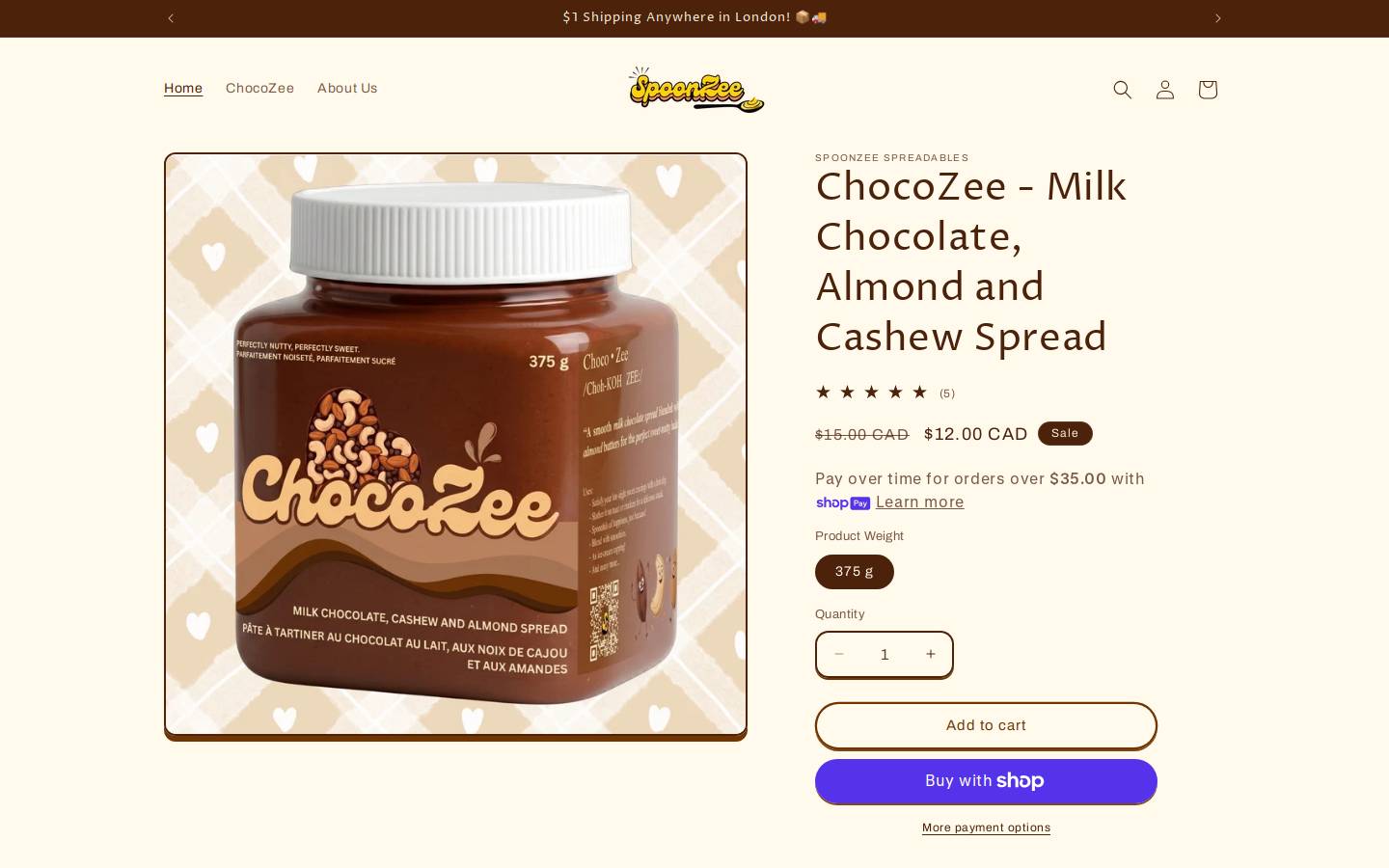 spoonzee.com homepage screenshot