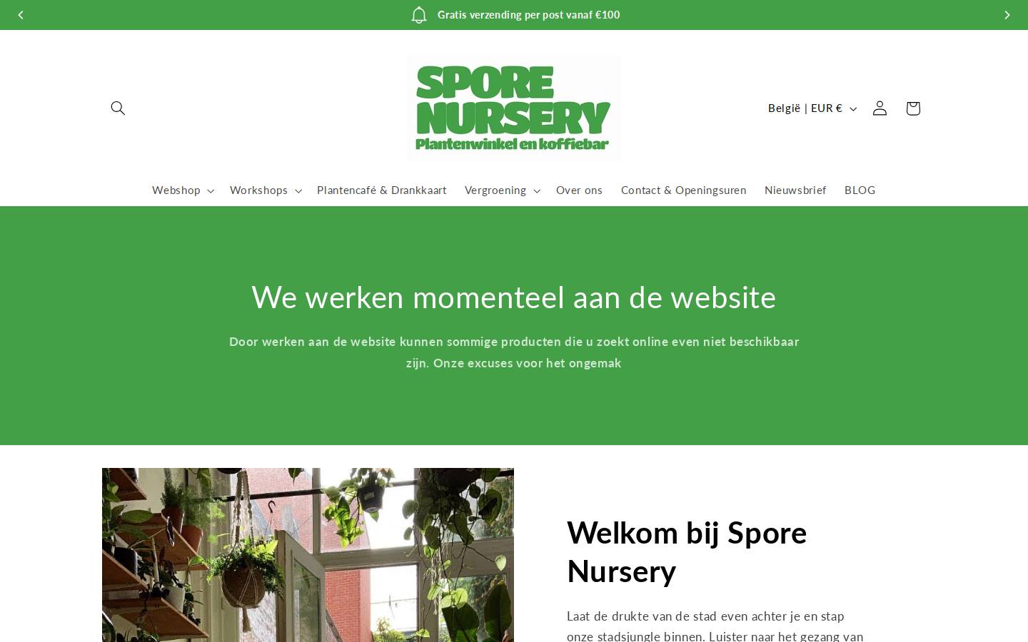 sporenursery.com homepage screenshot