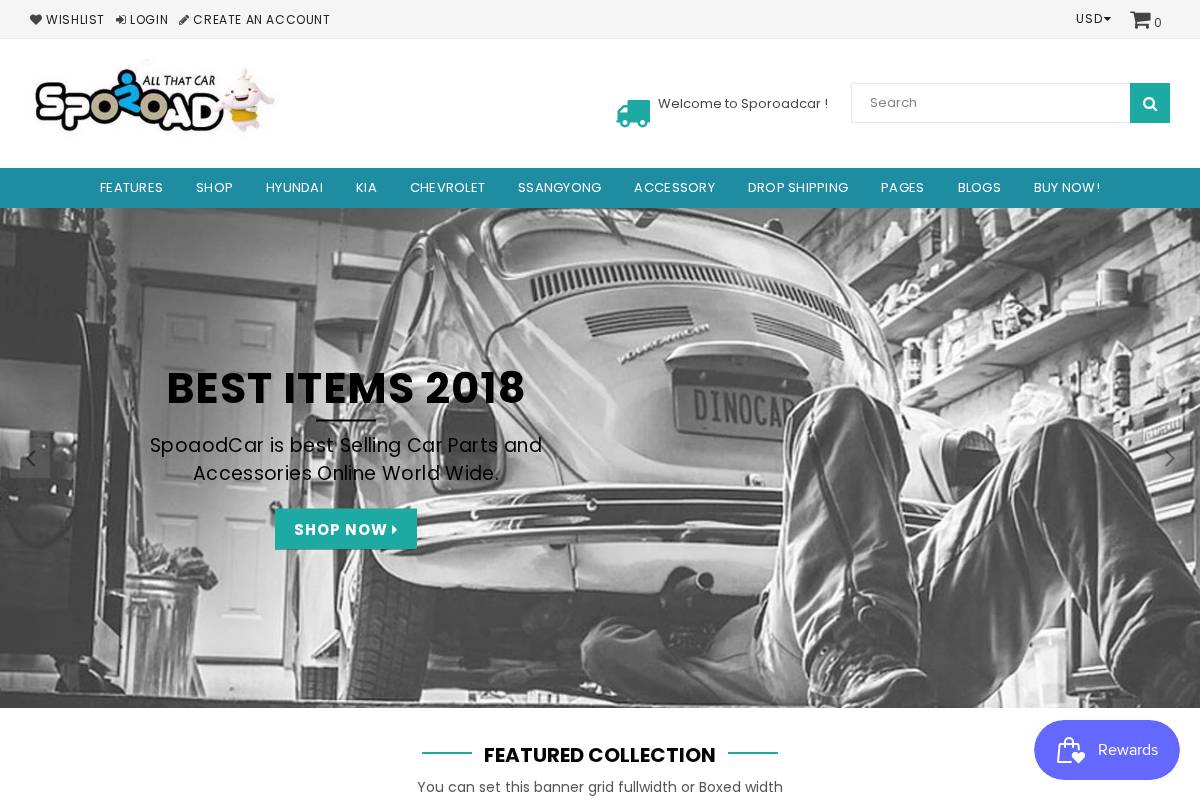 sporoadcar.com homepage screenshot