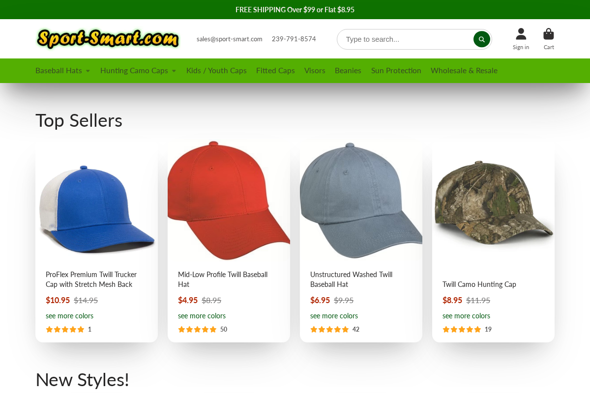 Sport-Smart.com homepage screenshot