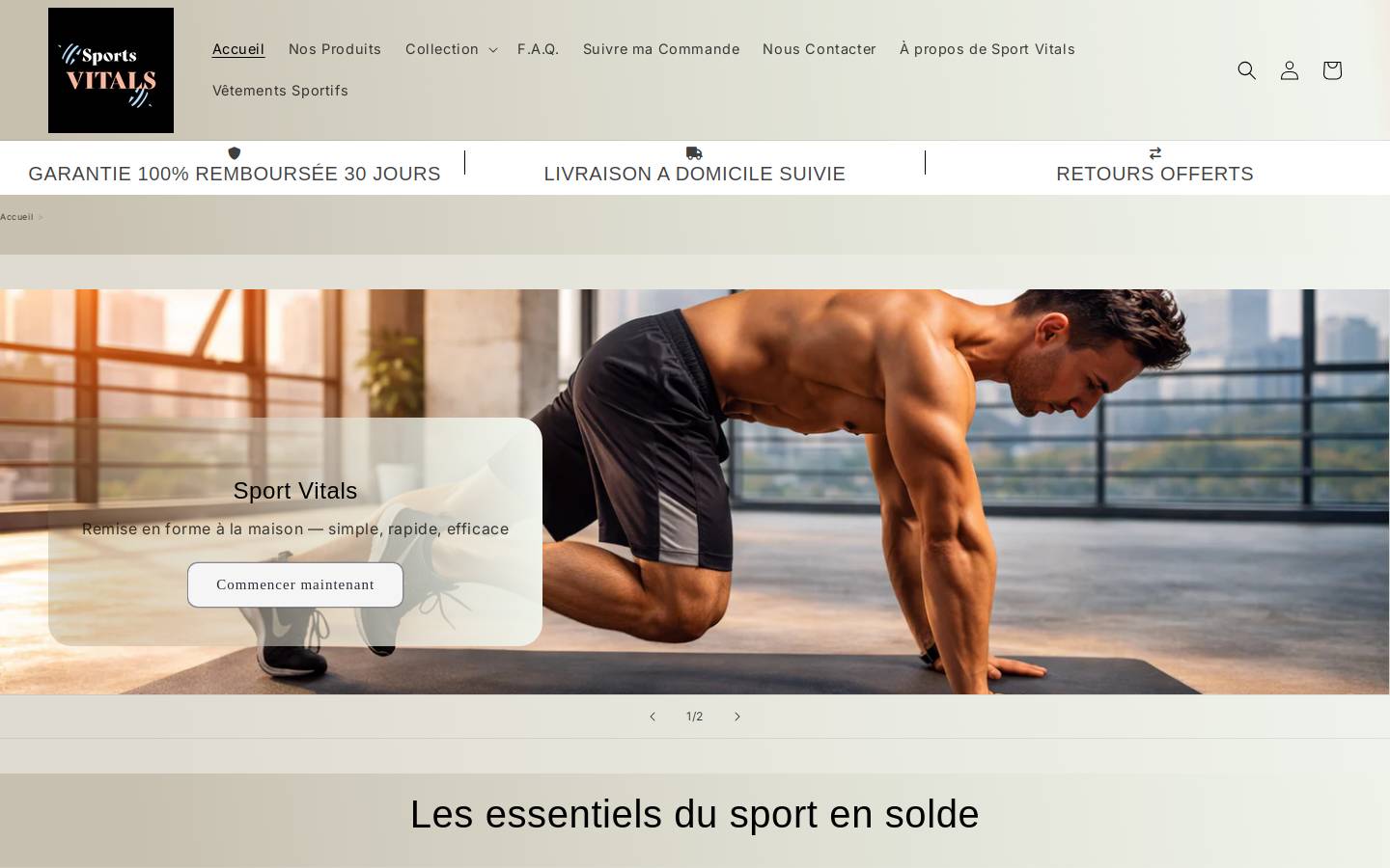 sport-vitals.com homepage screenshot