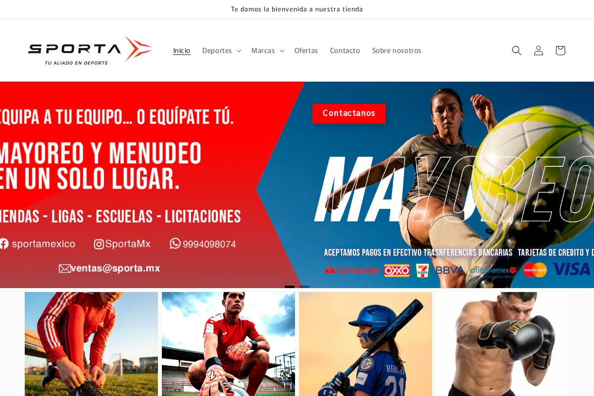 sporta.mx homepage screenshot