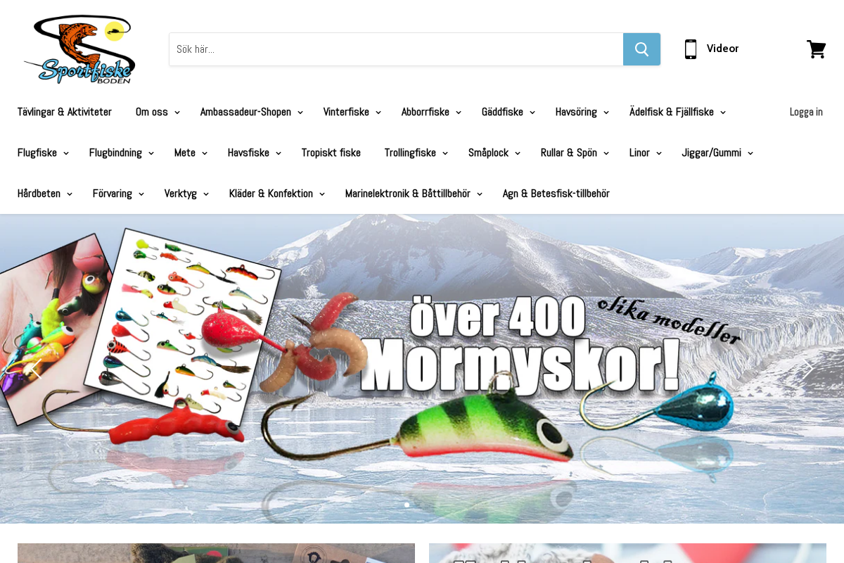 Sportfiskeboden homepage screenshot