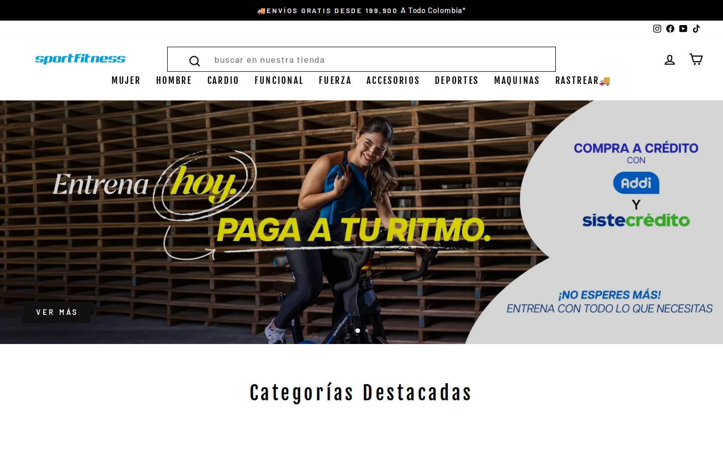 sportfitness.co homepage screenshot