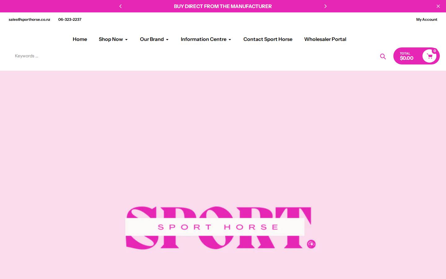 sporthorse.co.nz homepage screenshot