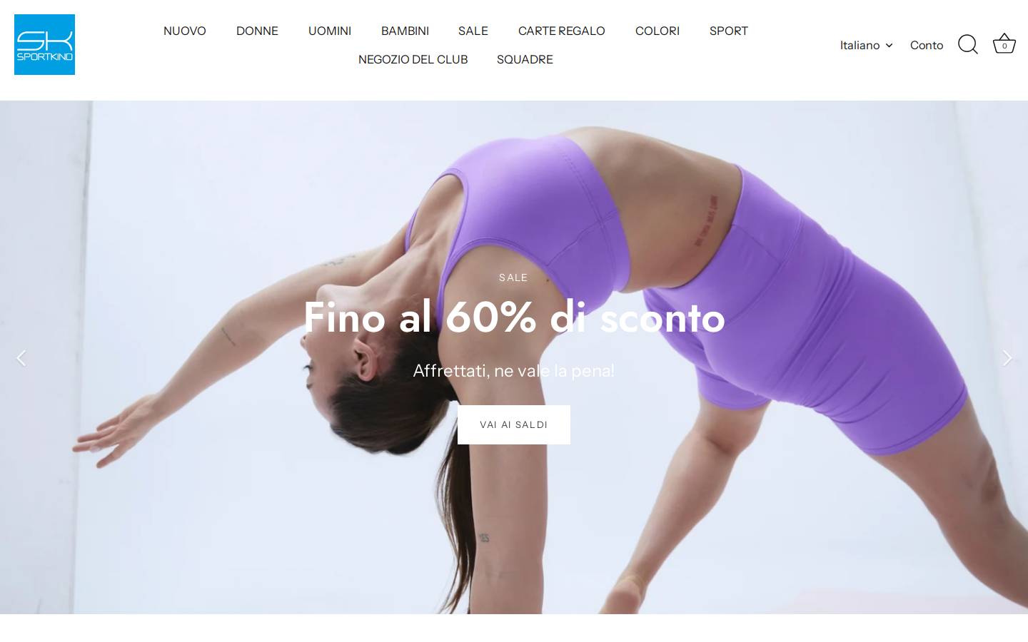 sportkind.it homepage screenshot