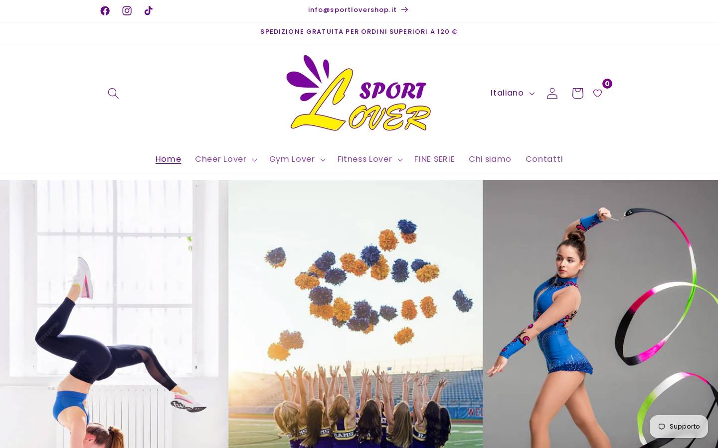 sportlovershop.it homepage screenshot