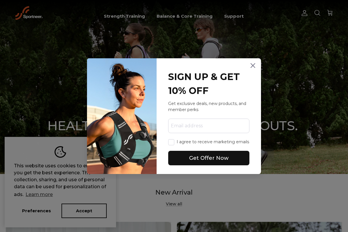 Sportneer homepage screenshot