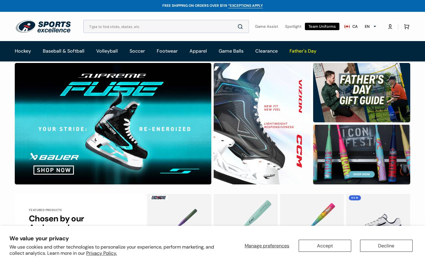 sportsexcellence.com homepage screenshot