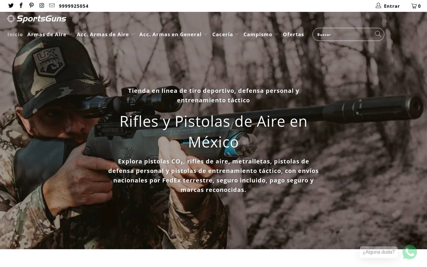 sportsguns.mx homepage screenshot