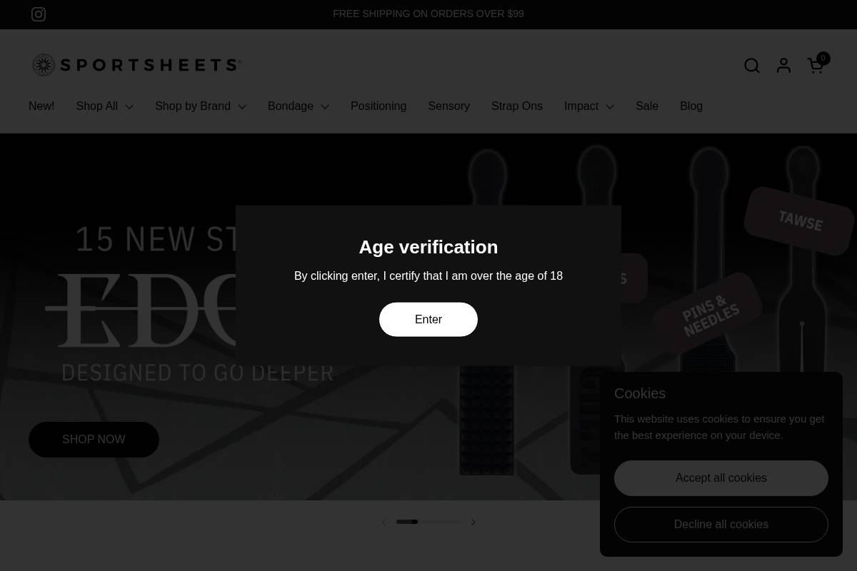Sportsheets homepage screenshot