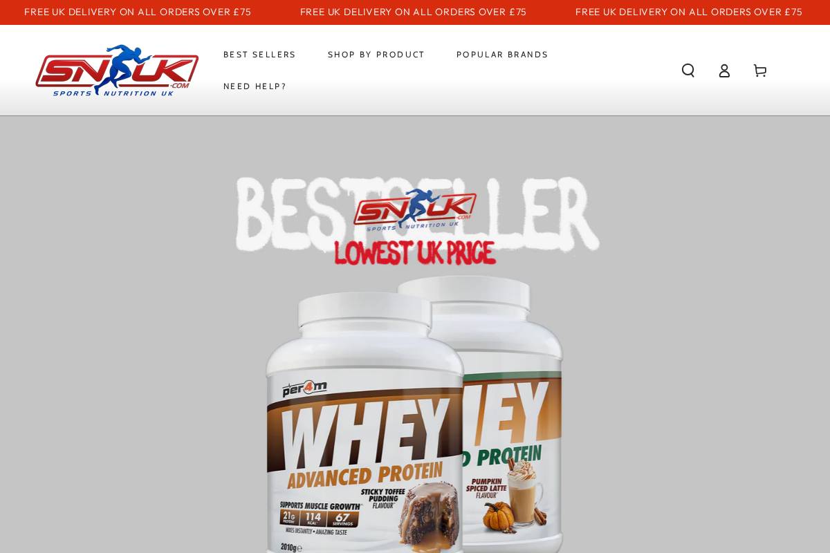 Sports Nutrition UK homepage screenshot