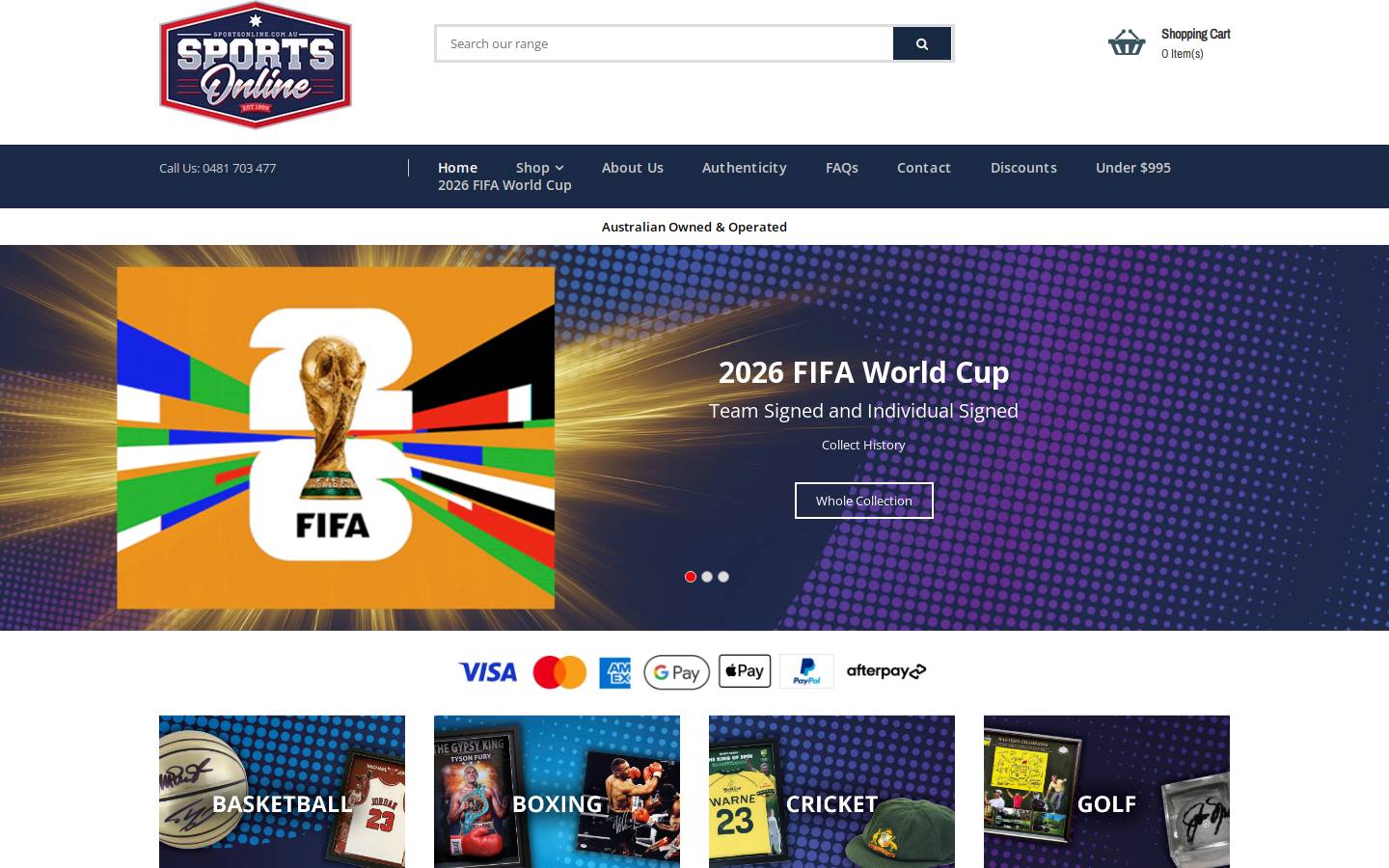 Sports Online homepage screenshot