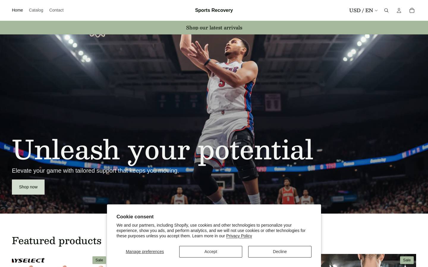 sportsrecovery.online homepage screenshot