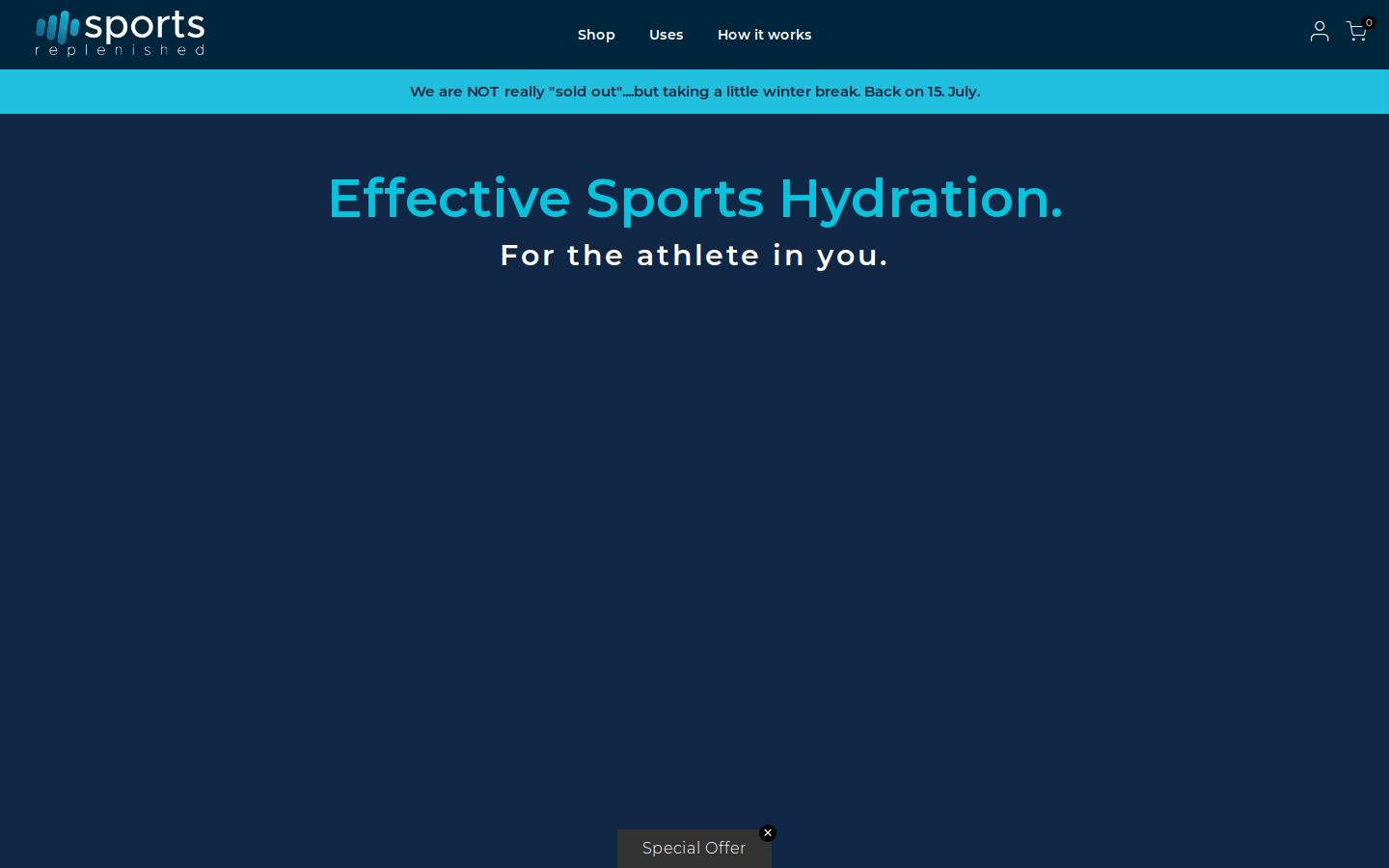 sportsreplenished.co.za homepage screenshot
