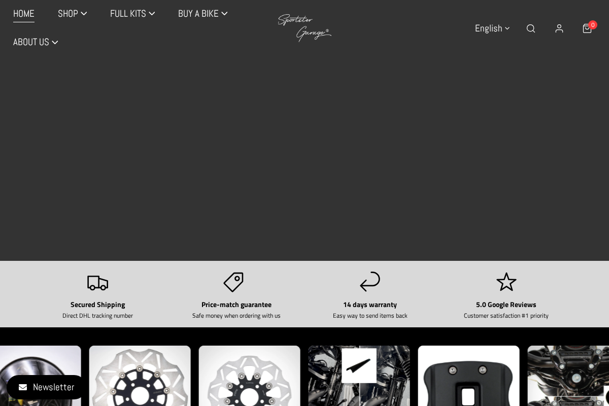Sportster Garage® homepage screenshot