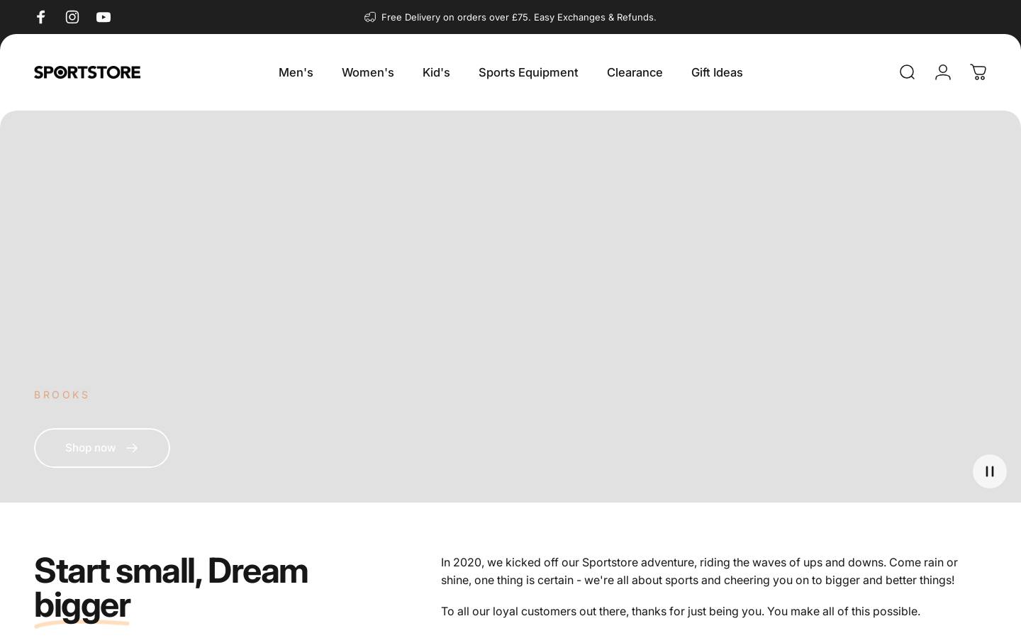 SportStore homepage screenshot